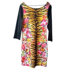 Eien Bodycon Tiger Pink Floral Print Womens Dress Size 1X Style‎ #1142AXT2